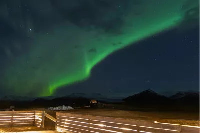 Vanaf het houten terras, de foto