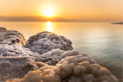 Zout langs de Dode Zee, de foto