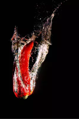 Splash Rode paprika, de foto